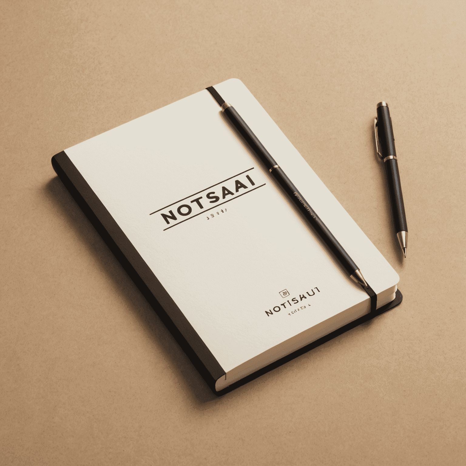 Aiworkspacehome logo - a minimalist design featuring a stylized notebook with a smart pen